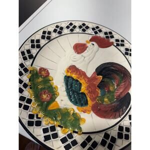 Vintage! 11"~CBK‎ Ltd. Porcelain Decorative Rooster/Chicken Plate 1998